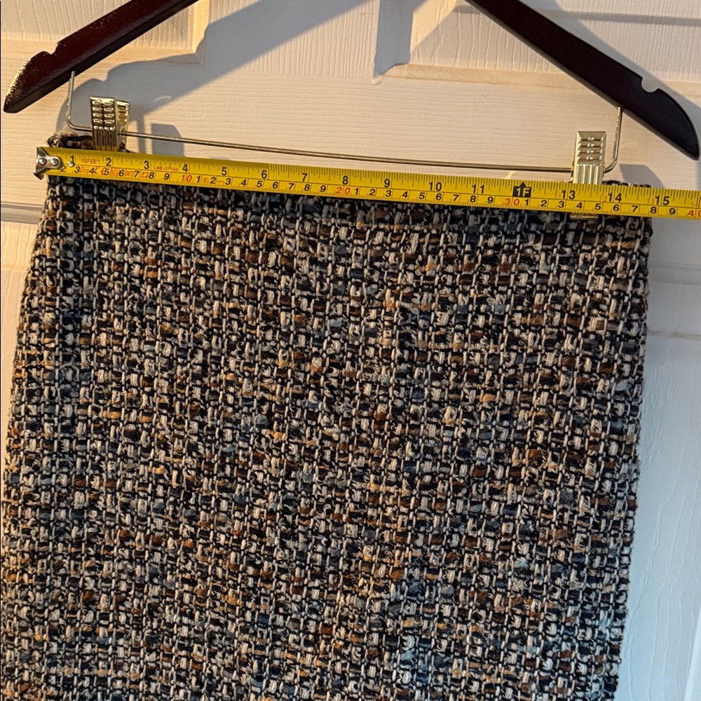 Talbots Blue, White and Brown Tweed Pencil Skirt - Picture 5 of 6